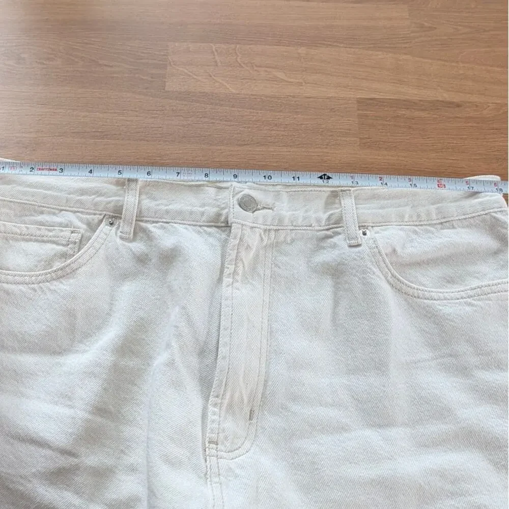 Rails Agoura Relaxed Long Short Womens 32 Ecru Denim High-rise Wide Leg